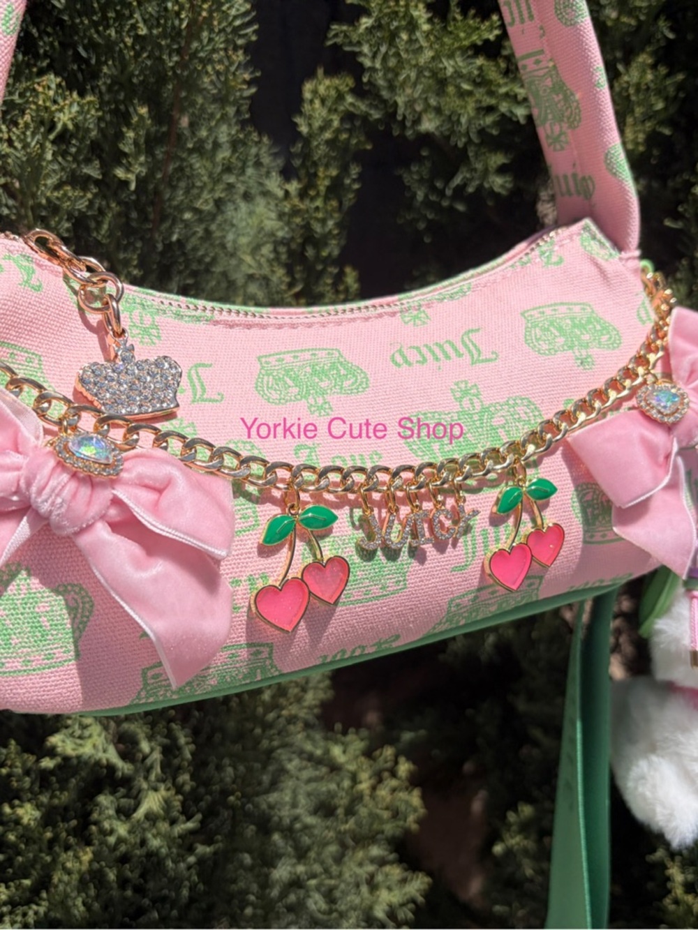 NWT Juicy Couture Juicy Festival Pink Diamond Bag with Accessories